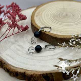 Náušnice z křišťálu a šungitu