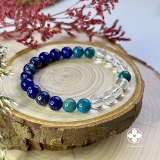 Náramek - křišťál, lapis lazuli