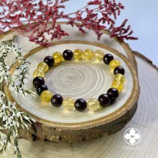 Náramek z minerálů Důvěra v život - granát, citrín