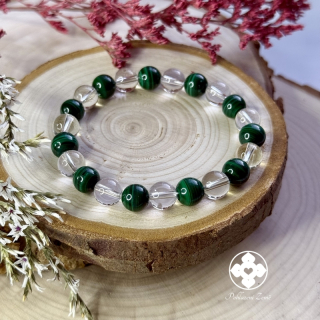 Náramek z minerálů Léčím Tvé srdce - malachit, křišťál