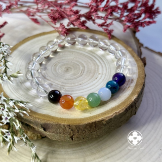 Náramek z minerálů na aktivaci čaker - ametyst, granát