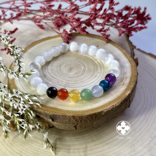 Náramek z minerálů na energii - ametyst, granát