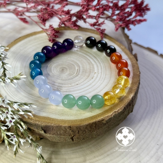 Náramek z minerálů na otevření čaker - granát, ametyst