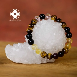 Náramek z minerálů Vyrovnanost - granát, křišťál