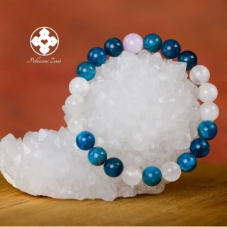 Náramek z minerálů Laskavá komunikace- apatit, selenit