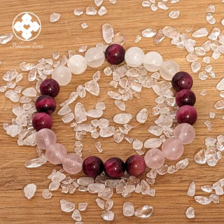 Náramek z minerálů Povzbuzení - růženín, selenit