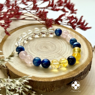 Náramek z minerálů Intuice - růženín, kyanit