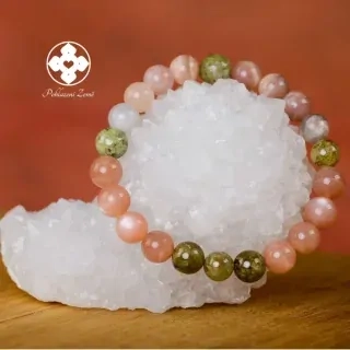 Náramek z minerálů Lehkost - granát, sluneční kámen