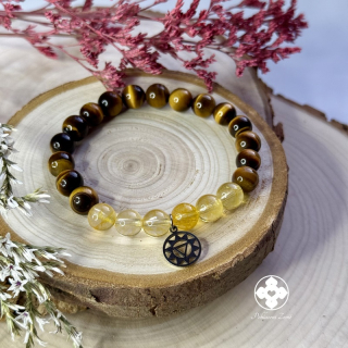 Náramek Život v harmonii - citrín, tygří oko