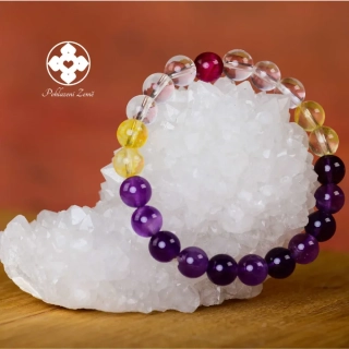 Náramek z minerálů Spojení - ametyst, křišťál